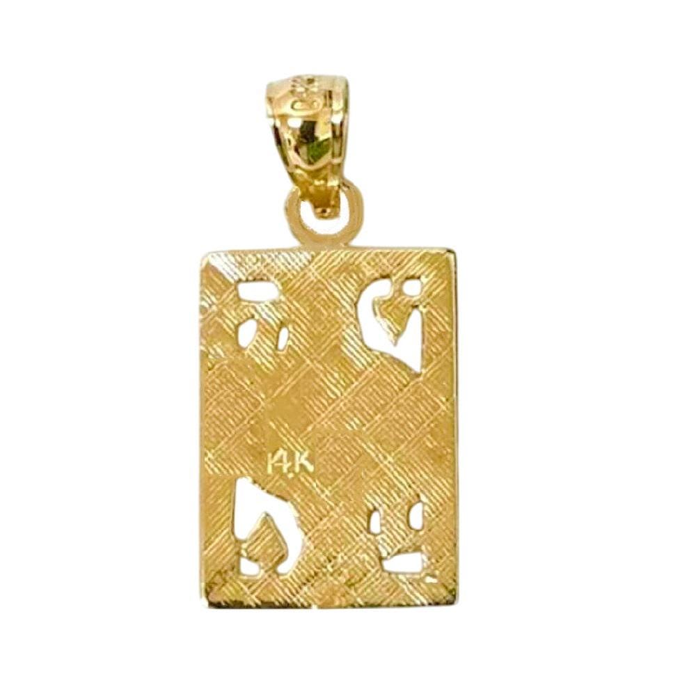 14K Yellow Gold King Playing Card Pendant