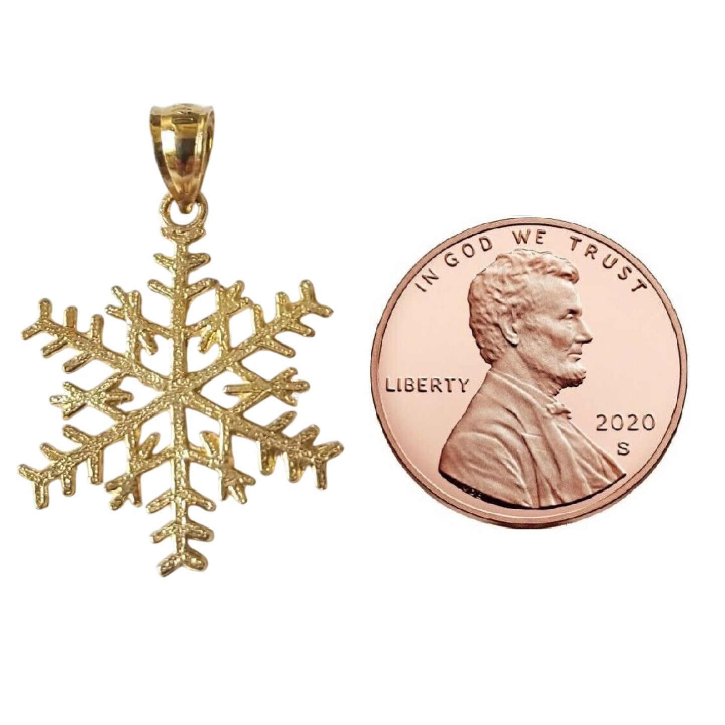 14K Yellow Gold SNOWFLAKE Pendant