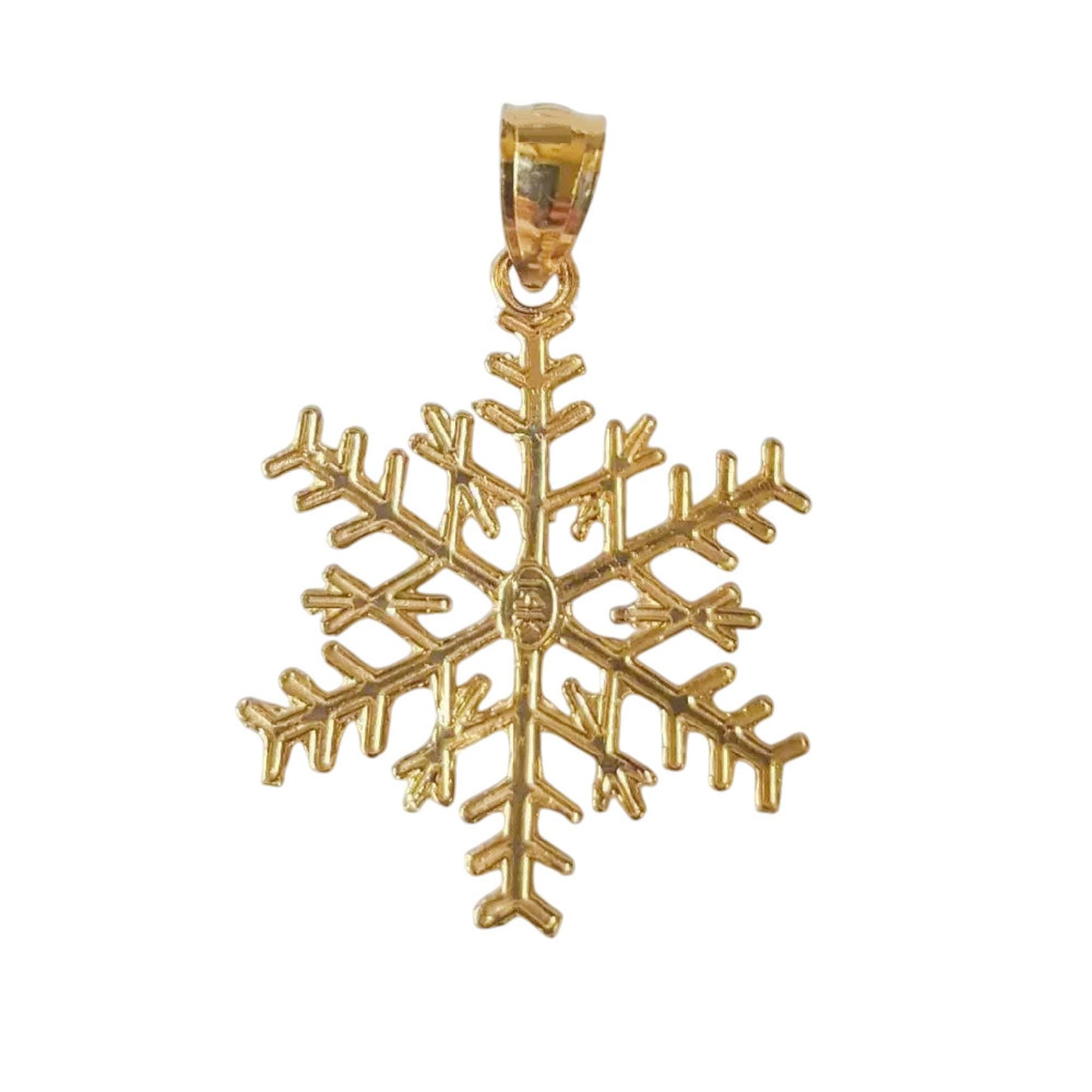 14K Yellow Gold SNOWFLAKE Pendant