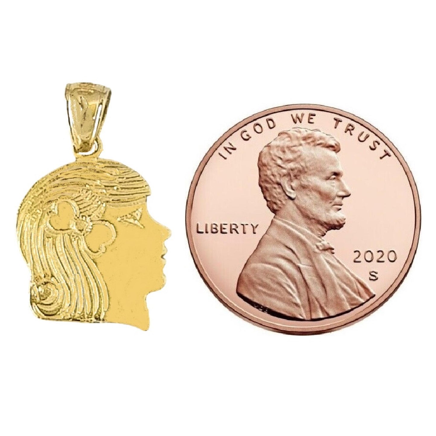 14K Yellow Gold GIRL Pendant