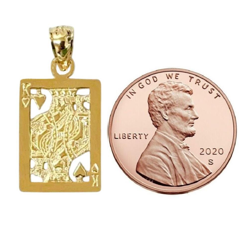 14K Yellow Gold King Playing Card Pendant