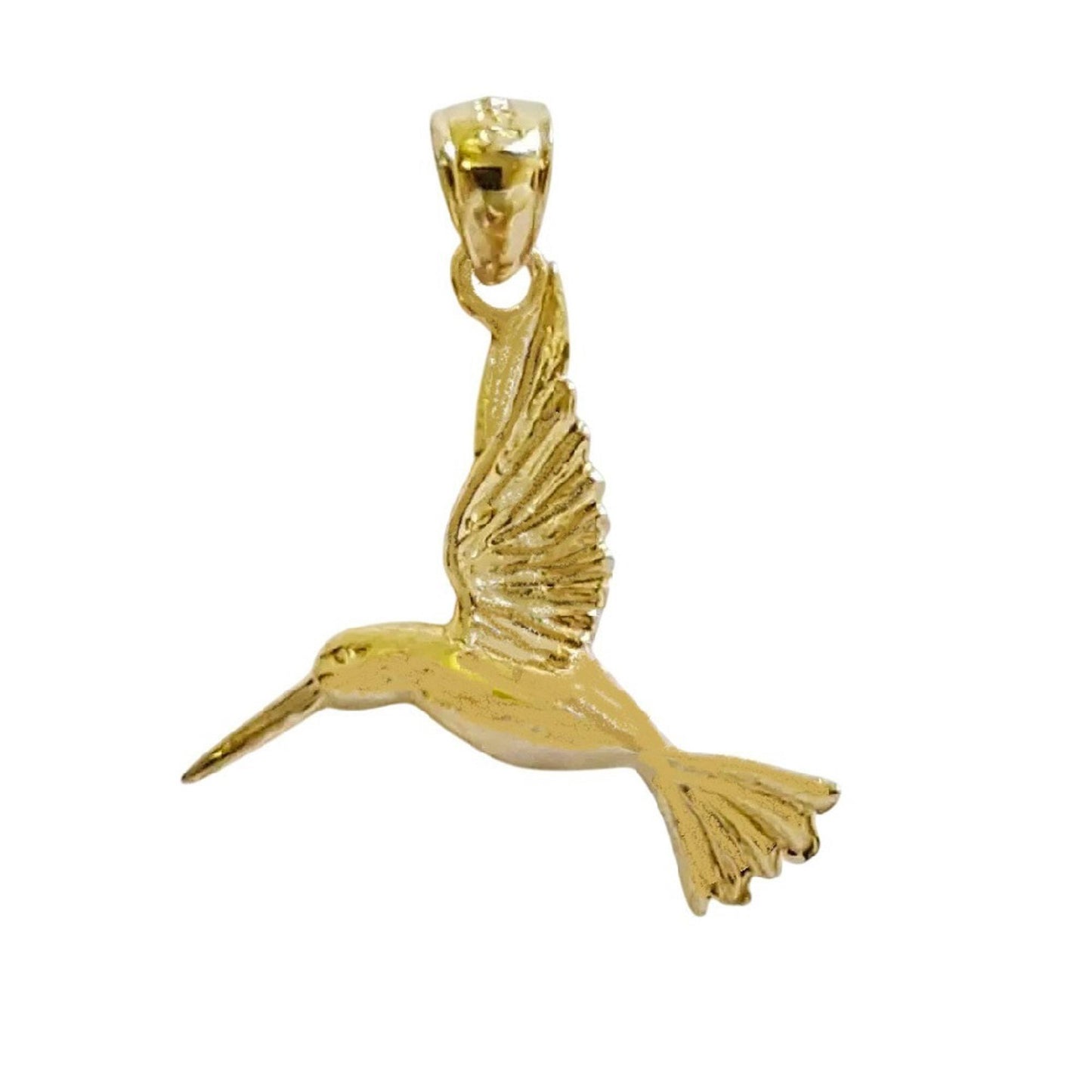 14K Yellow Gold Hummingbird Pendant