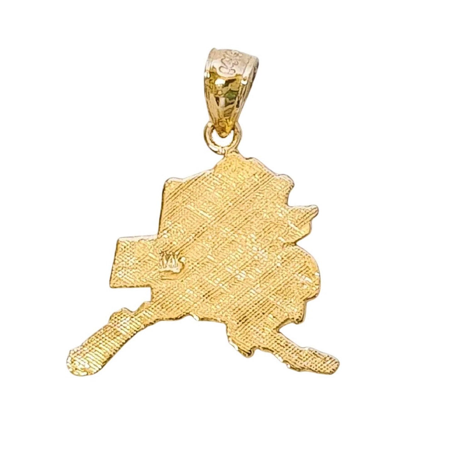 14K Yellow Gold Alaska State Map Pendant