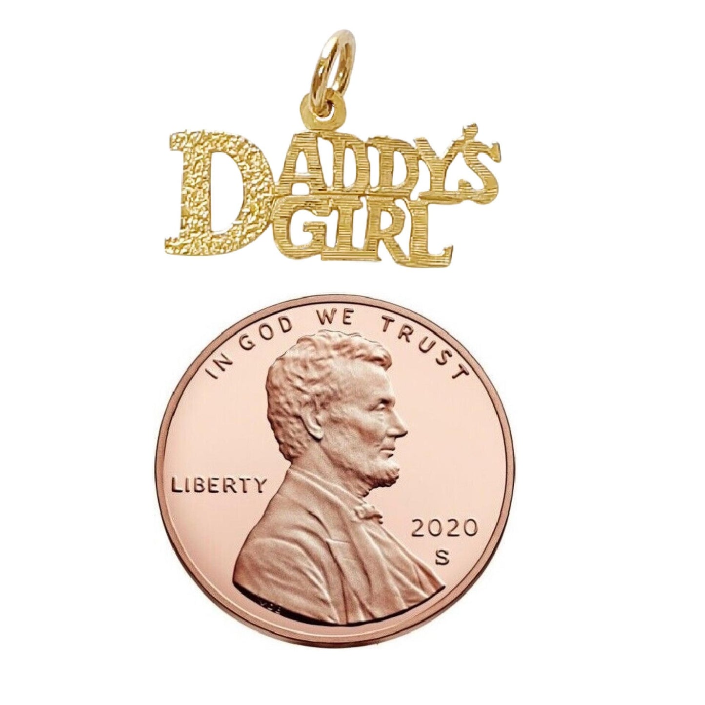 14K Yellow Gold Daddys Girl Pendant