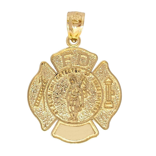 14K Yellow Gold ST. Florian Protector of Firefighters Pendant