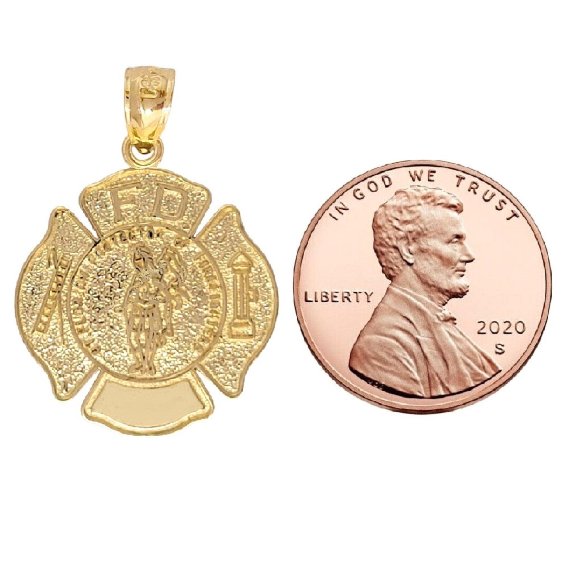 14K Yellow Gold ST. Florian Protector of Firefighters Pendant
