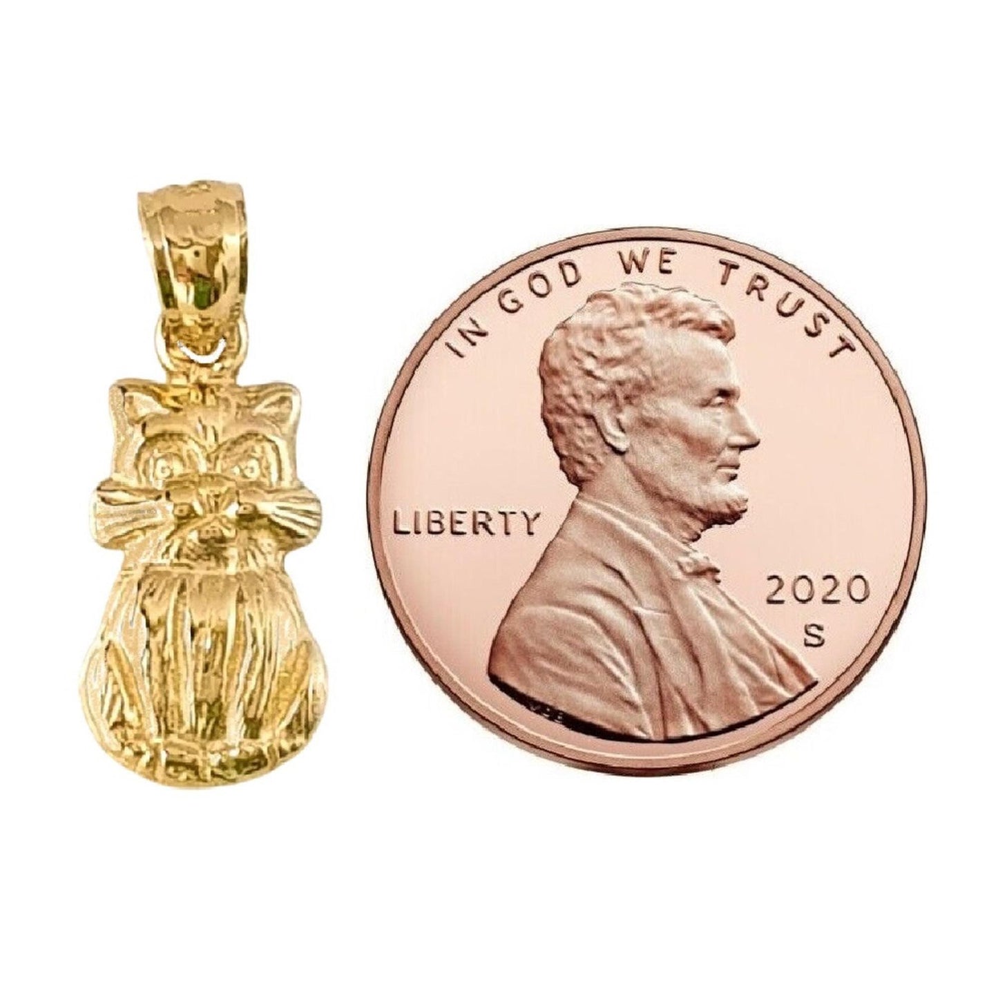14K Yellow Gold Cat Pendant