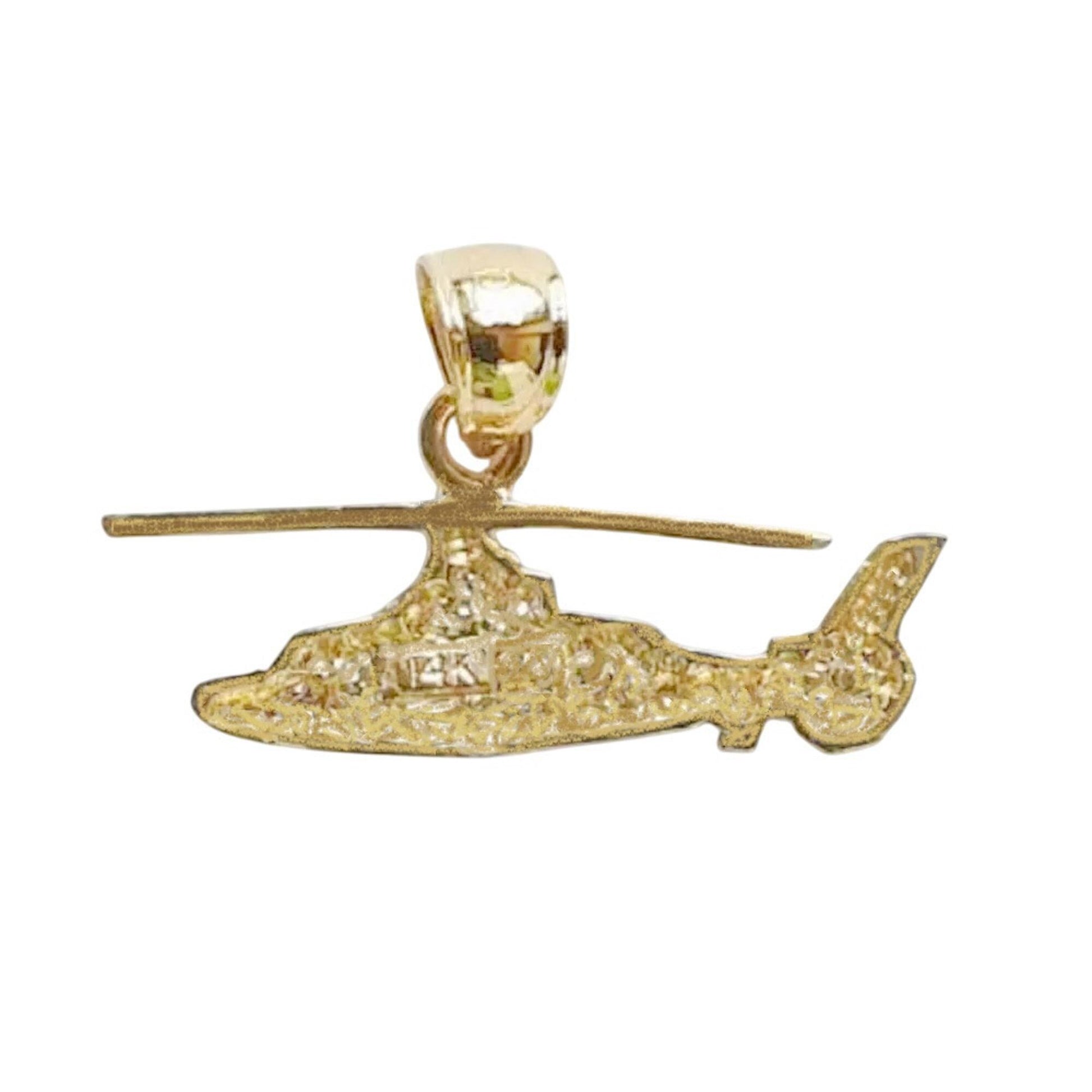 14K Yellow Gold Helicopter Pendant