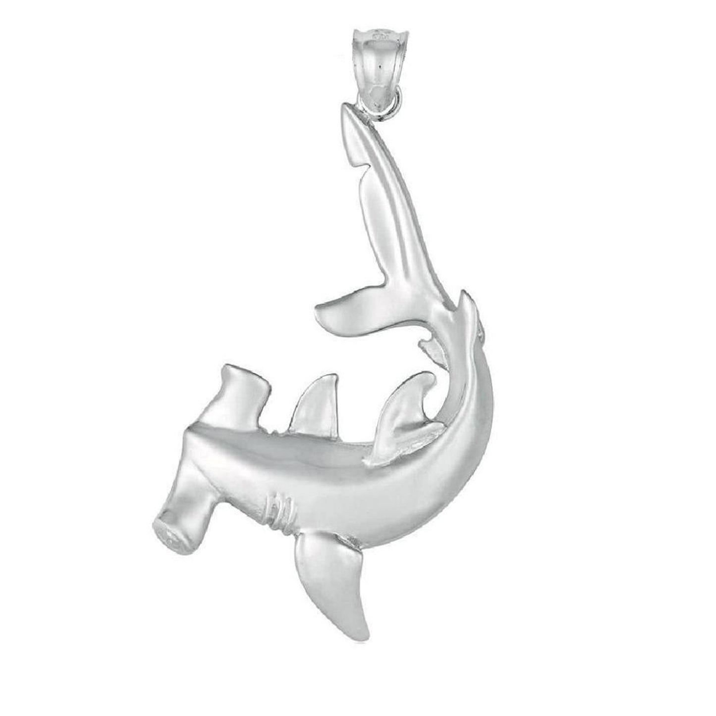 925 Sterling Silver Necklace w/ Hammerhead Shark Pendant