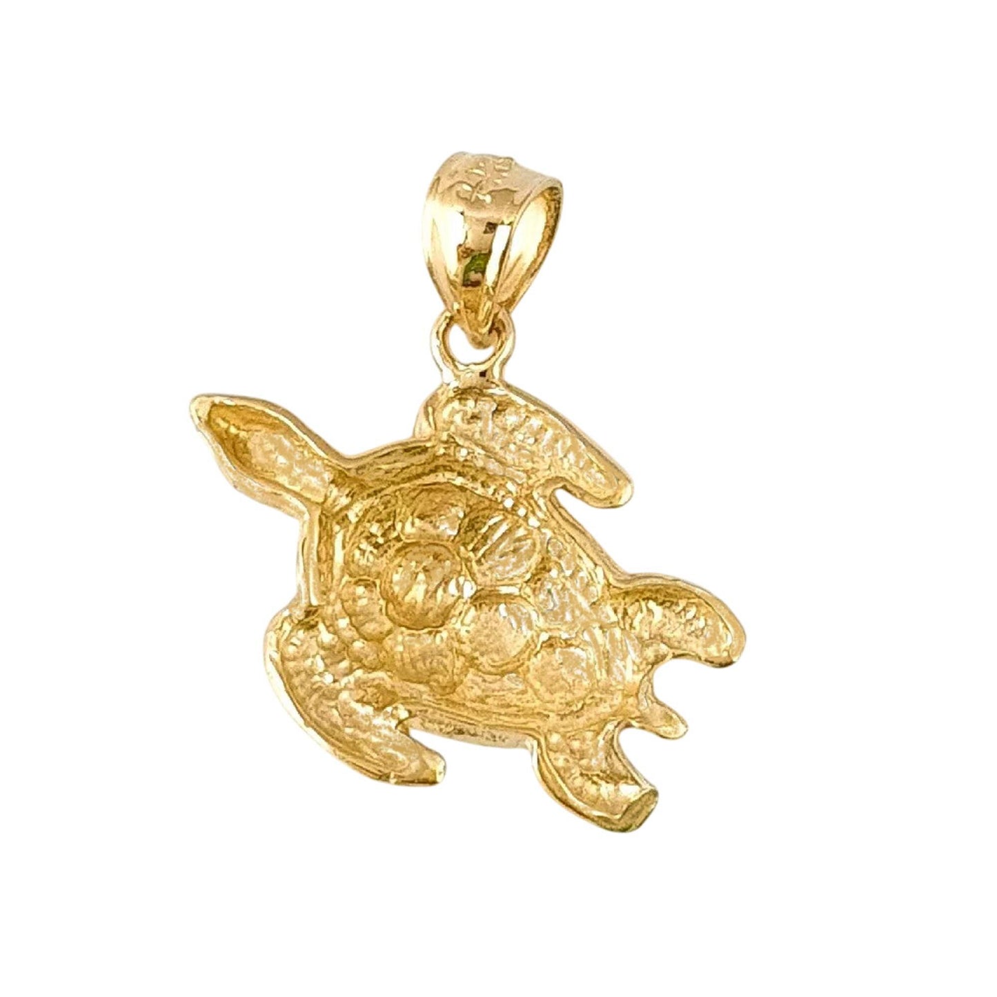 14K Yellow Gold Turtle Pendant