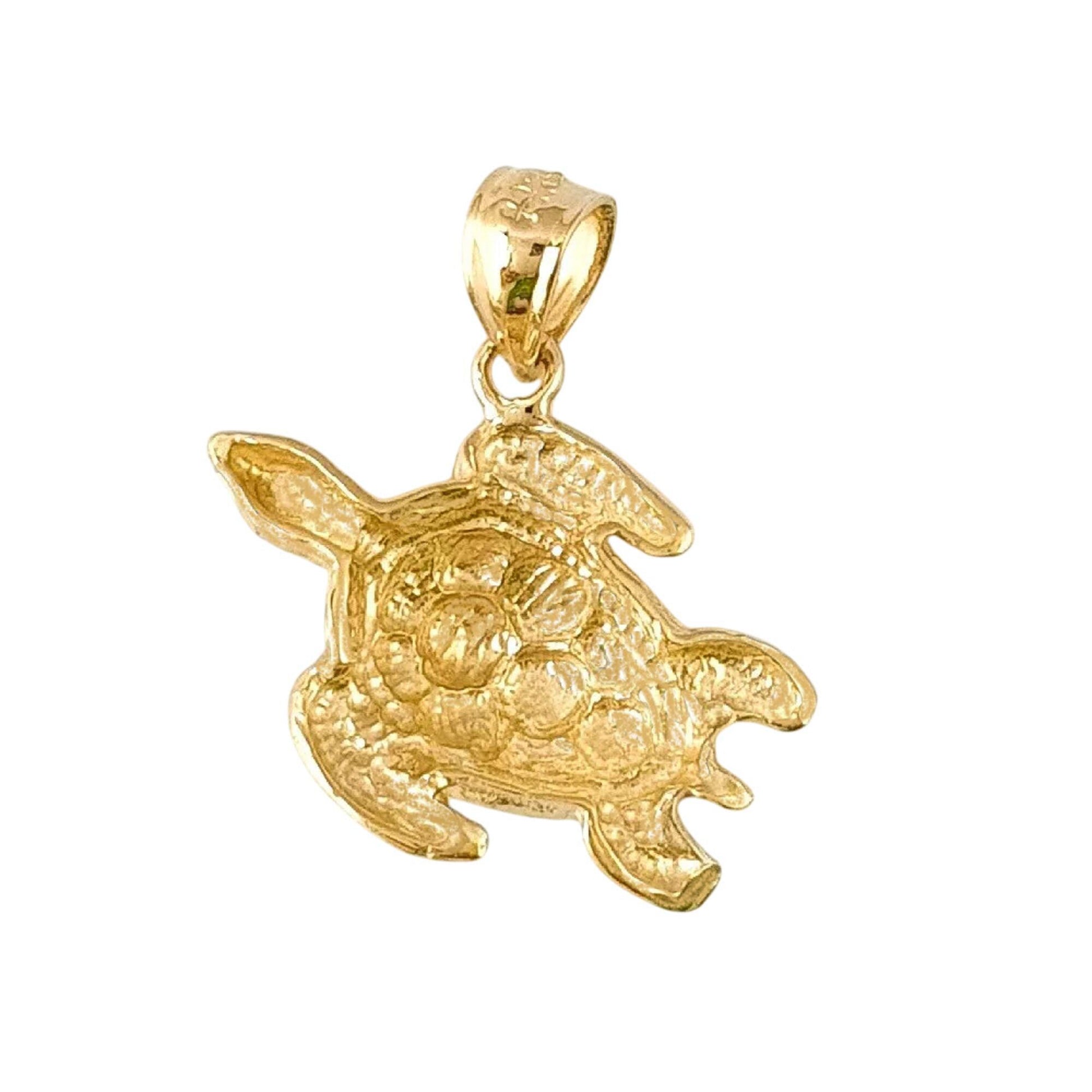 14K Yellow Gold Turtle Pendant