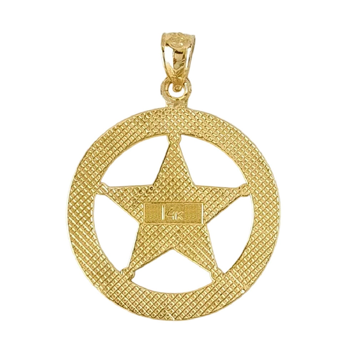 14k Yellow Gold MARSHAL Badge Pendant