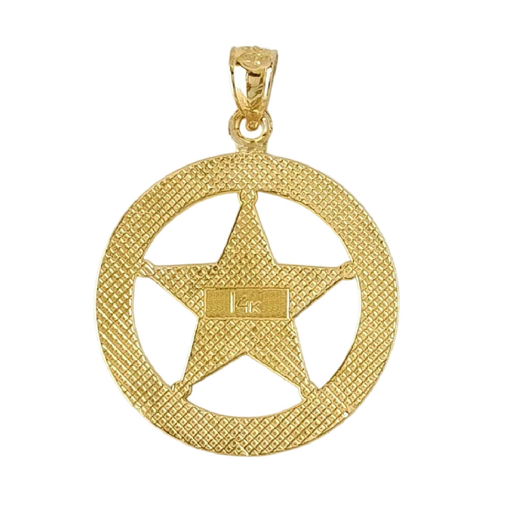 14k Yellow Gold MARSHAL Badge Pendant