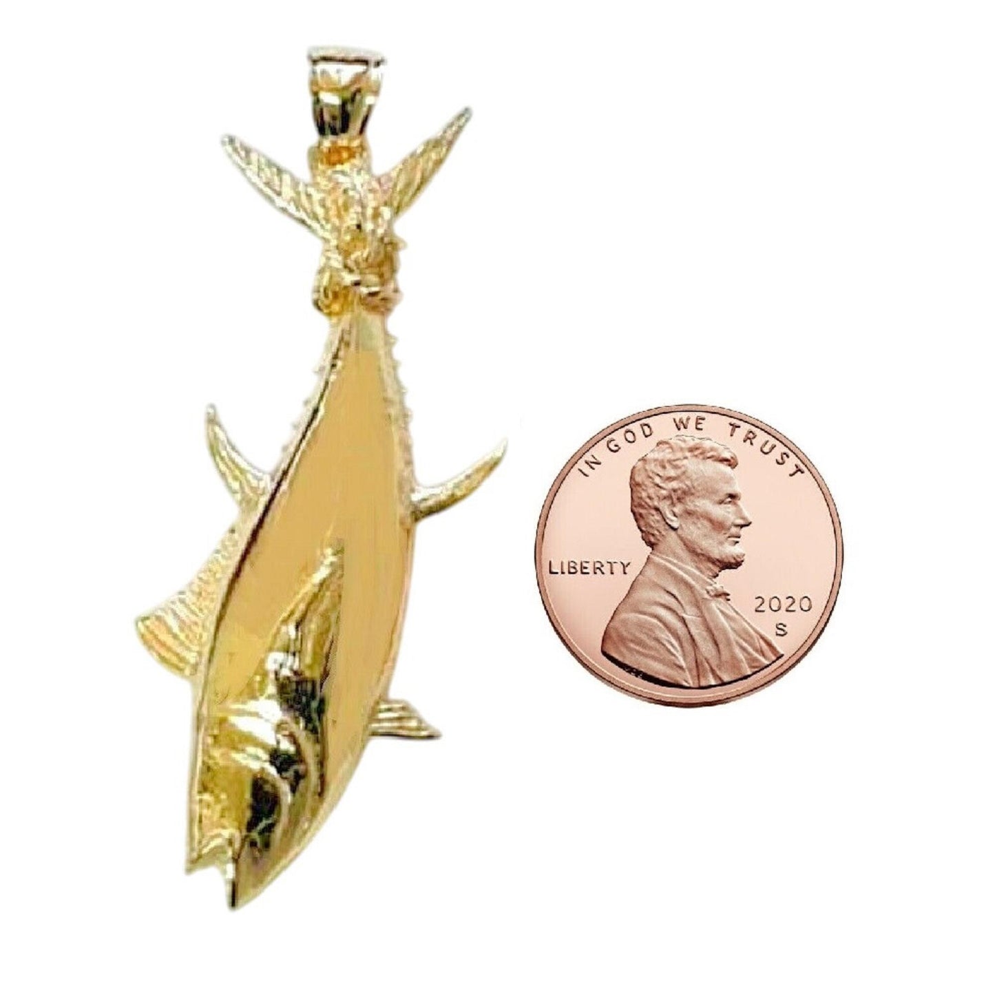 14K Yellow Gold Tuna Fish Pendant