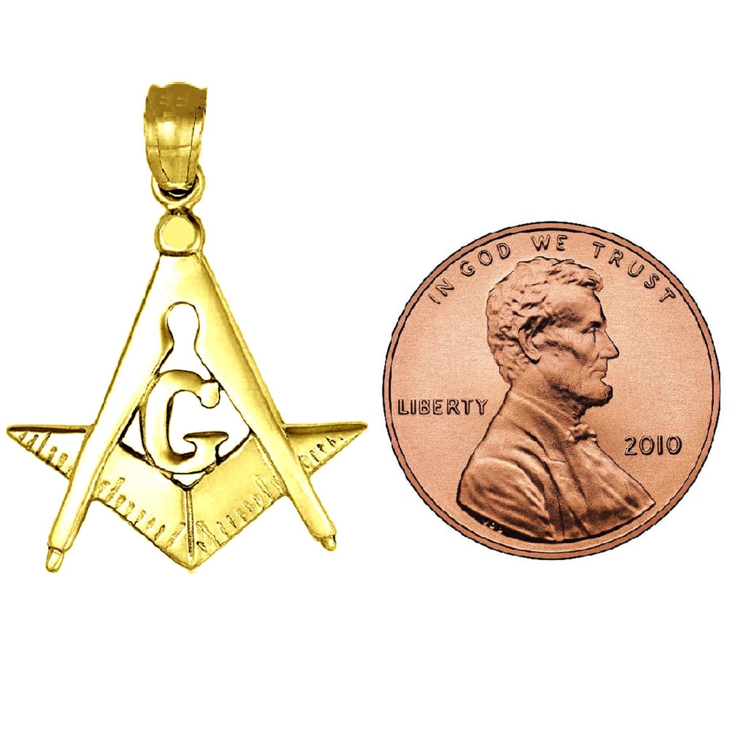 14K Yellow Gold Masonic Symbol Pendant