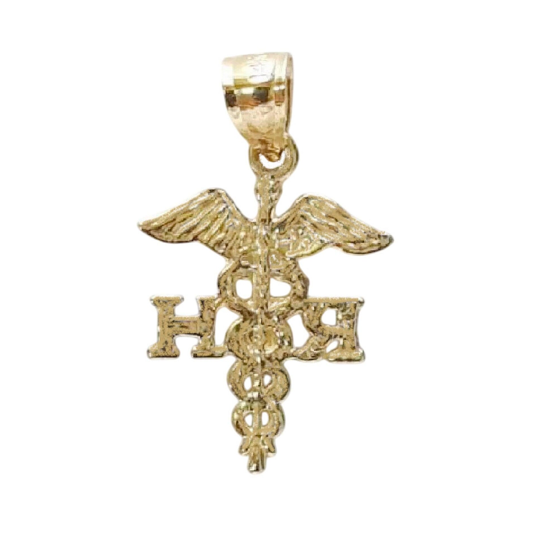 14K Yellow Gold RDH Registered Dental Hygienist Medical Pendant