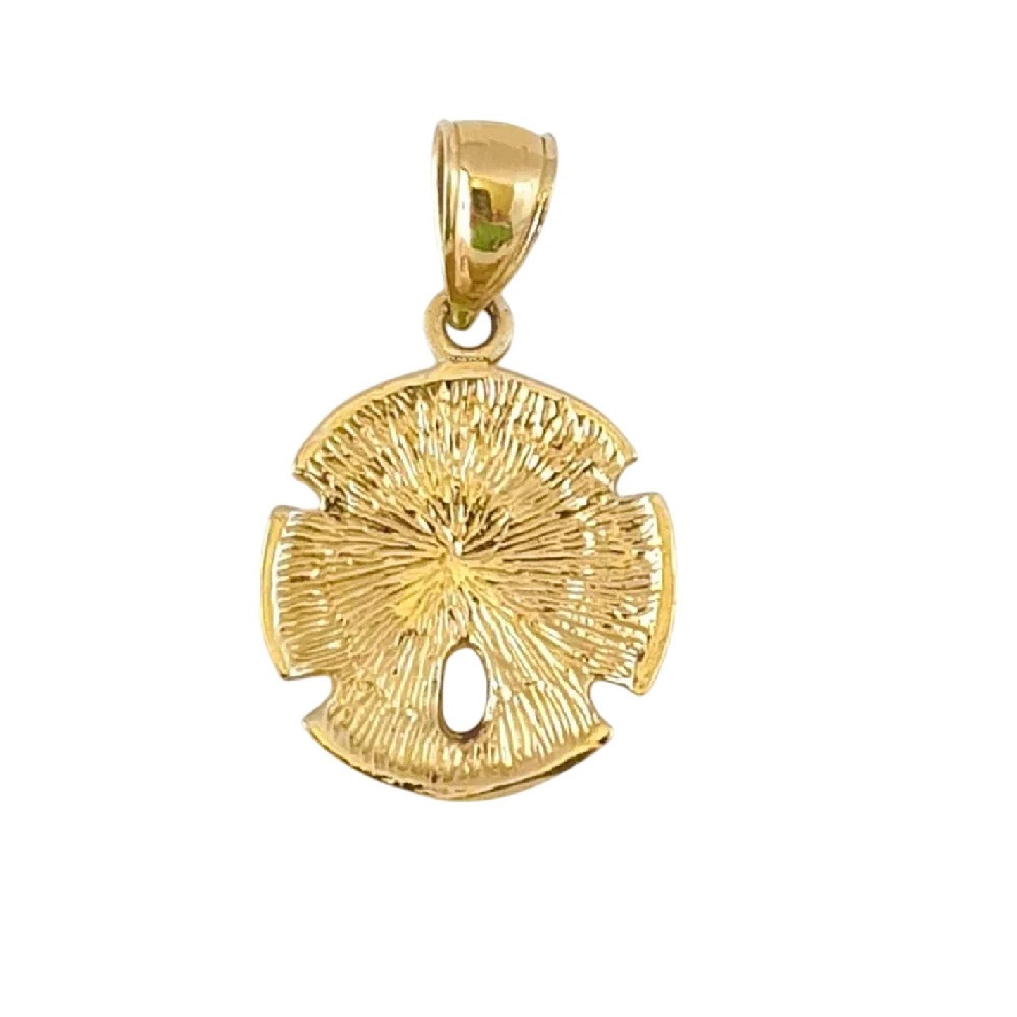 14K Yellow Gold Sand Dollar Pendant