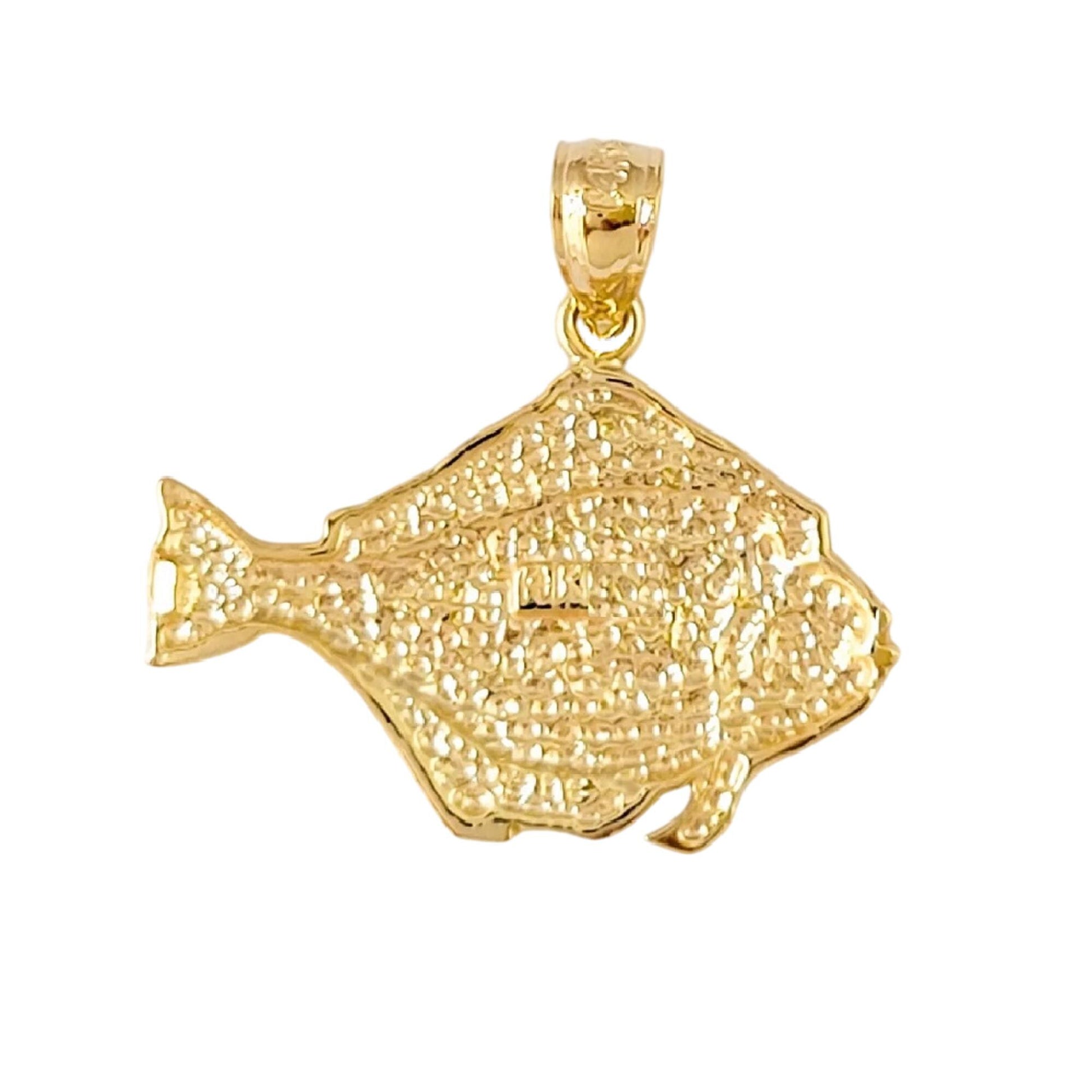 14K Yellow Gold Halibut Fish Pendant