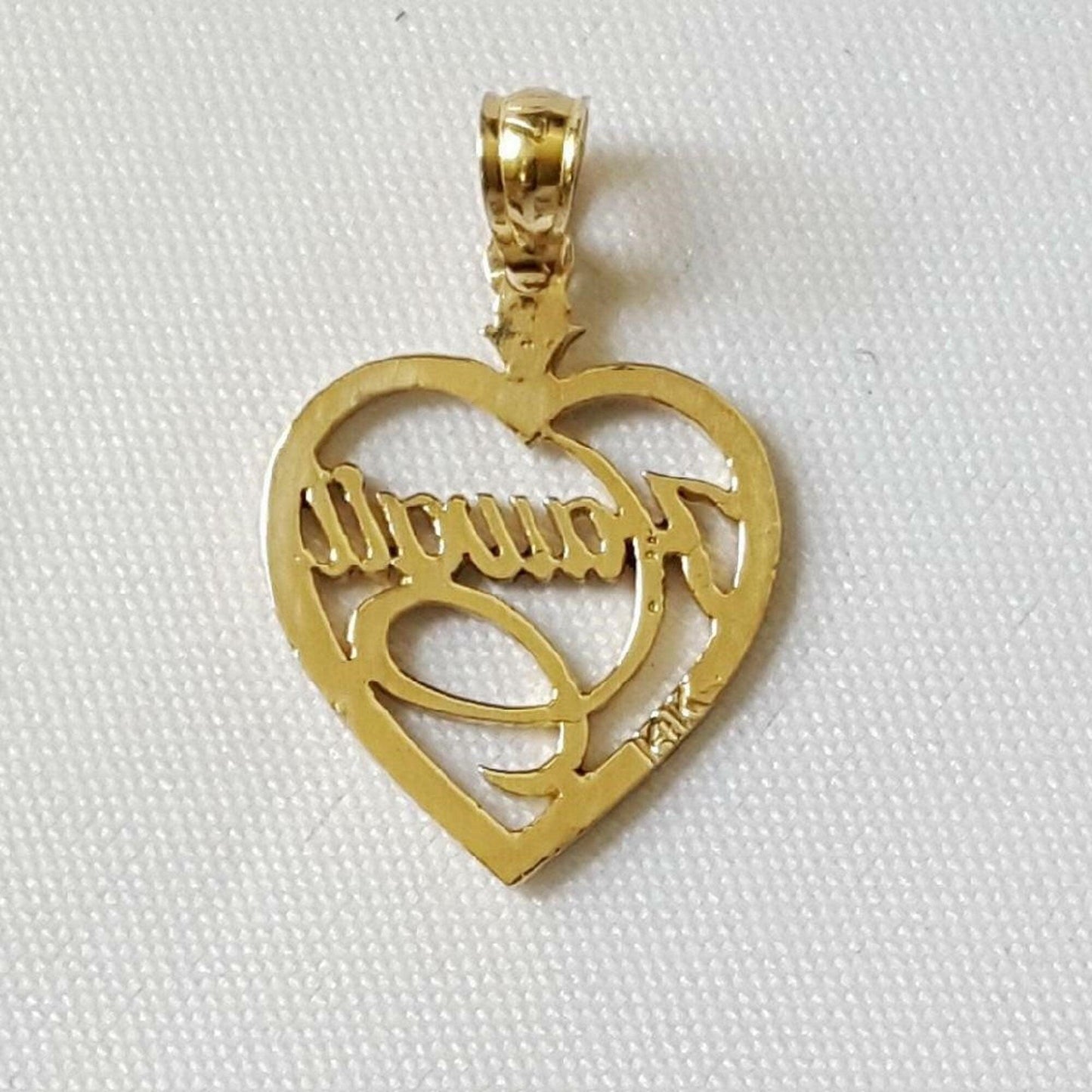 14K Yellow Gold Hawaii Heart Pendant