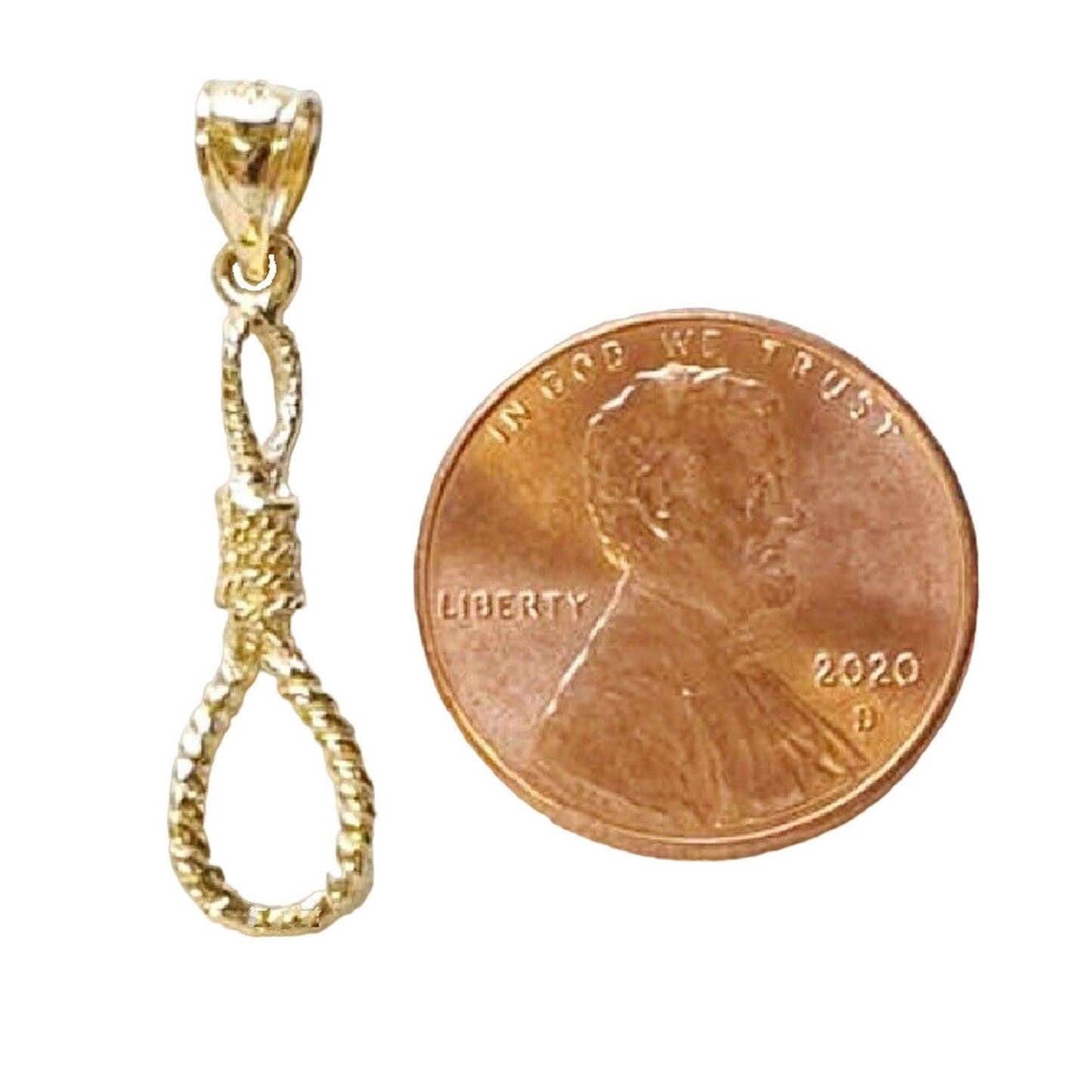 14K Yellow Gold NOOSE 3D (3 Dimensional) Pendant