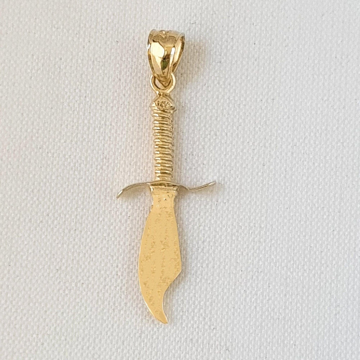 14K Yellow Gold Sword 3D (3 Dimensional) Pendant