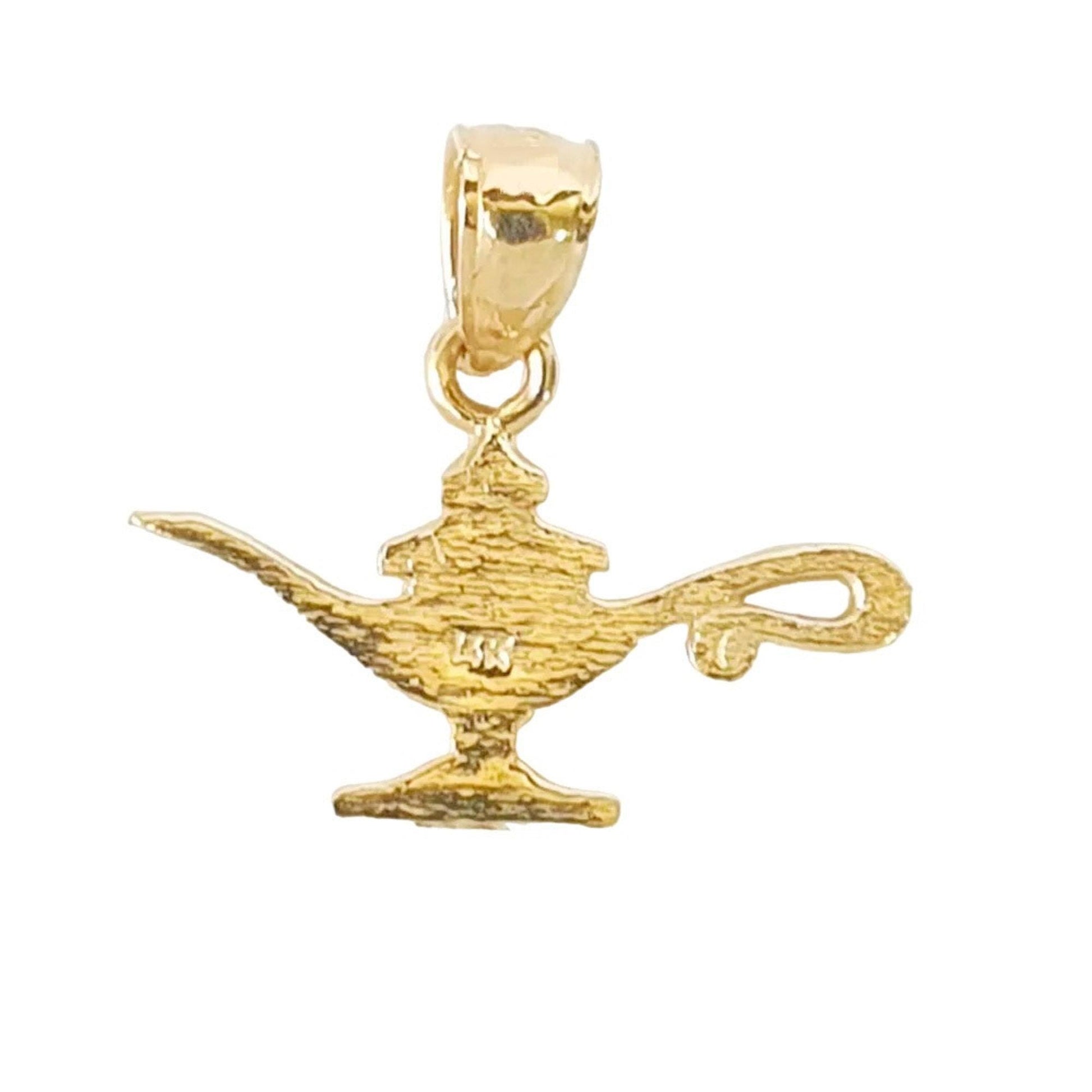 14K Yellow Gold Aladdin Gene Lamp Pendant