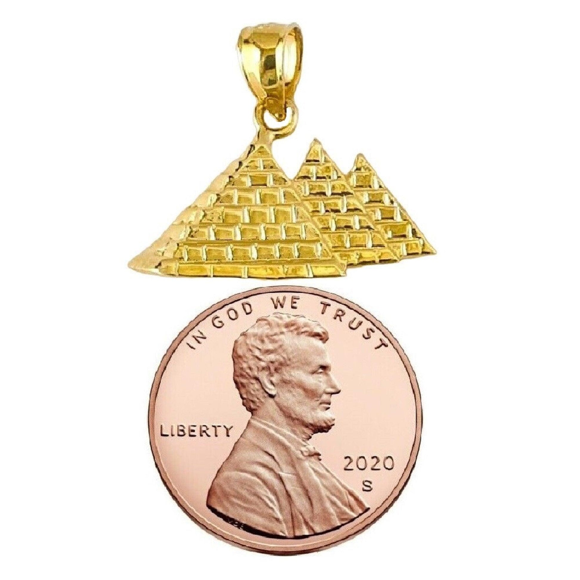 14K Yellow Gold EGYPTIAN PYRAMID Pendant