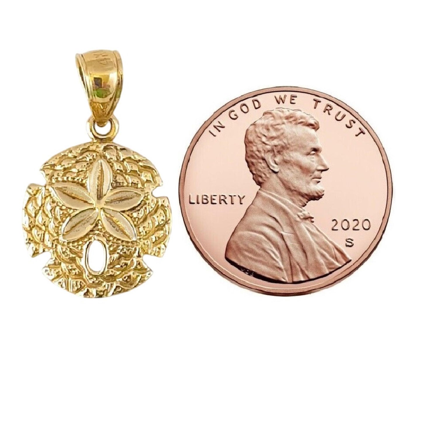 14K Yellow Gold Sand Dollar Pendant