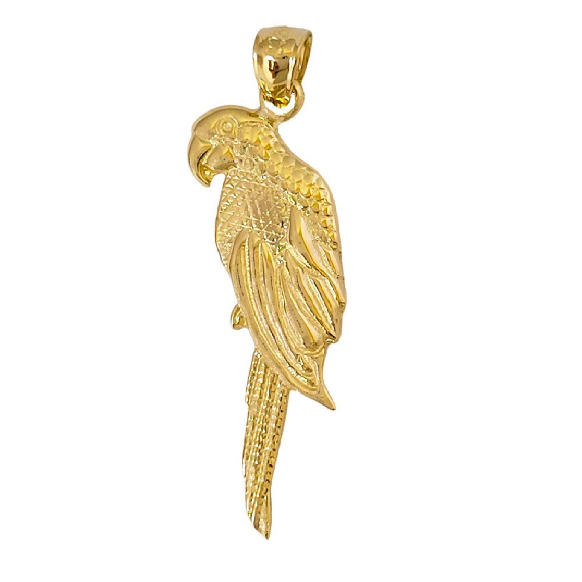 14K Yellow Gold Parrot Pendant