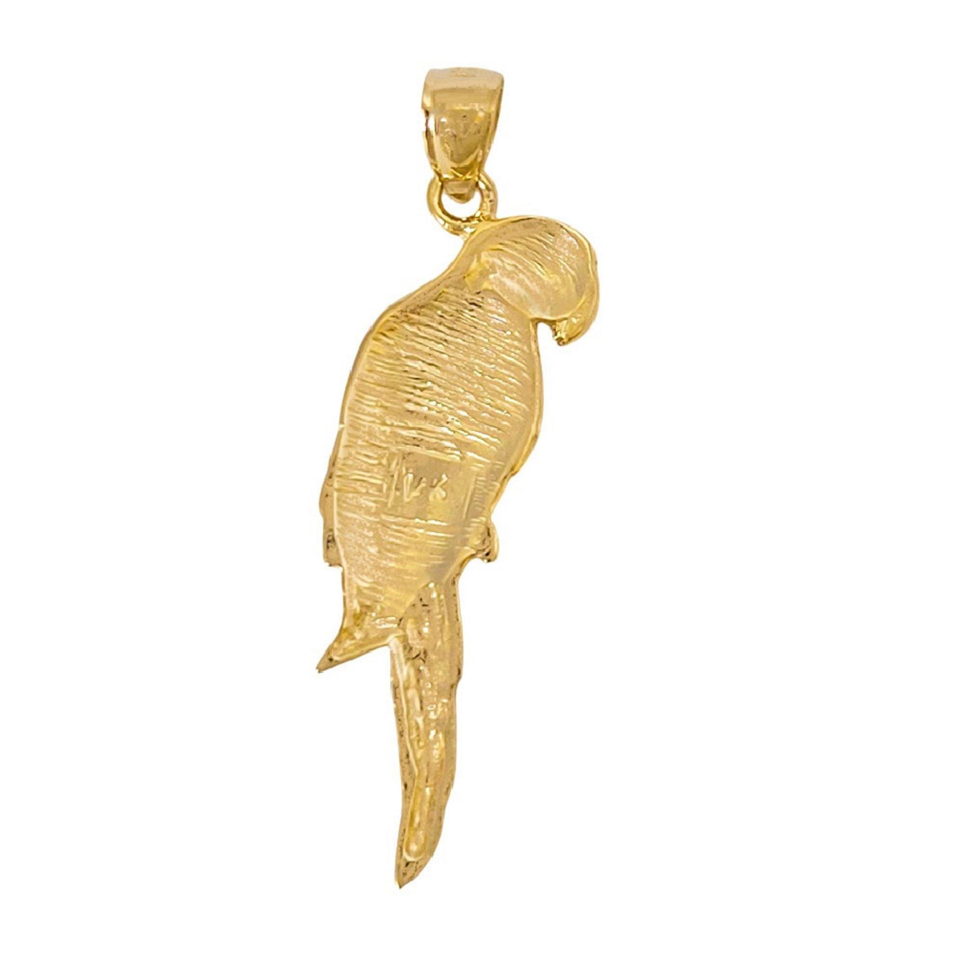 14K Yellow Gold Parrot Pendant
