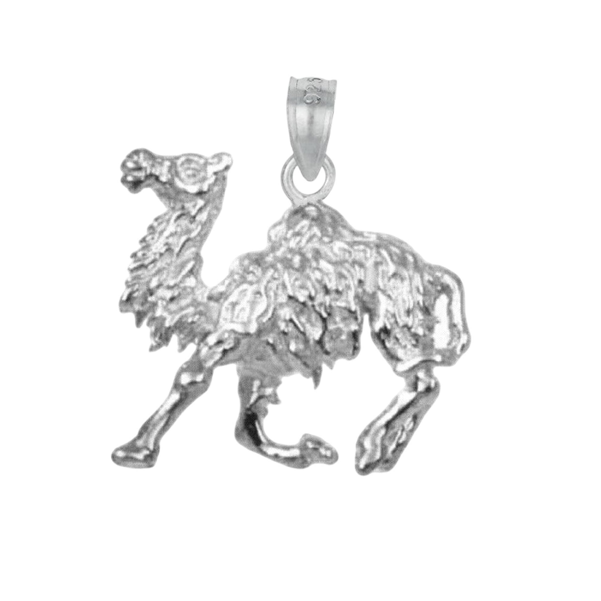 925 Sterling Silver Necklace w/ Camel 3D Solid Pendant