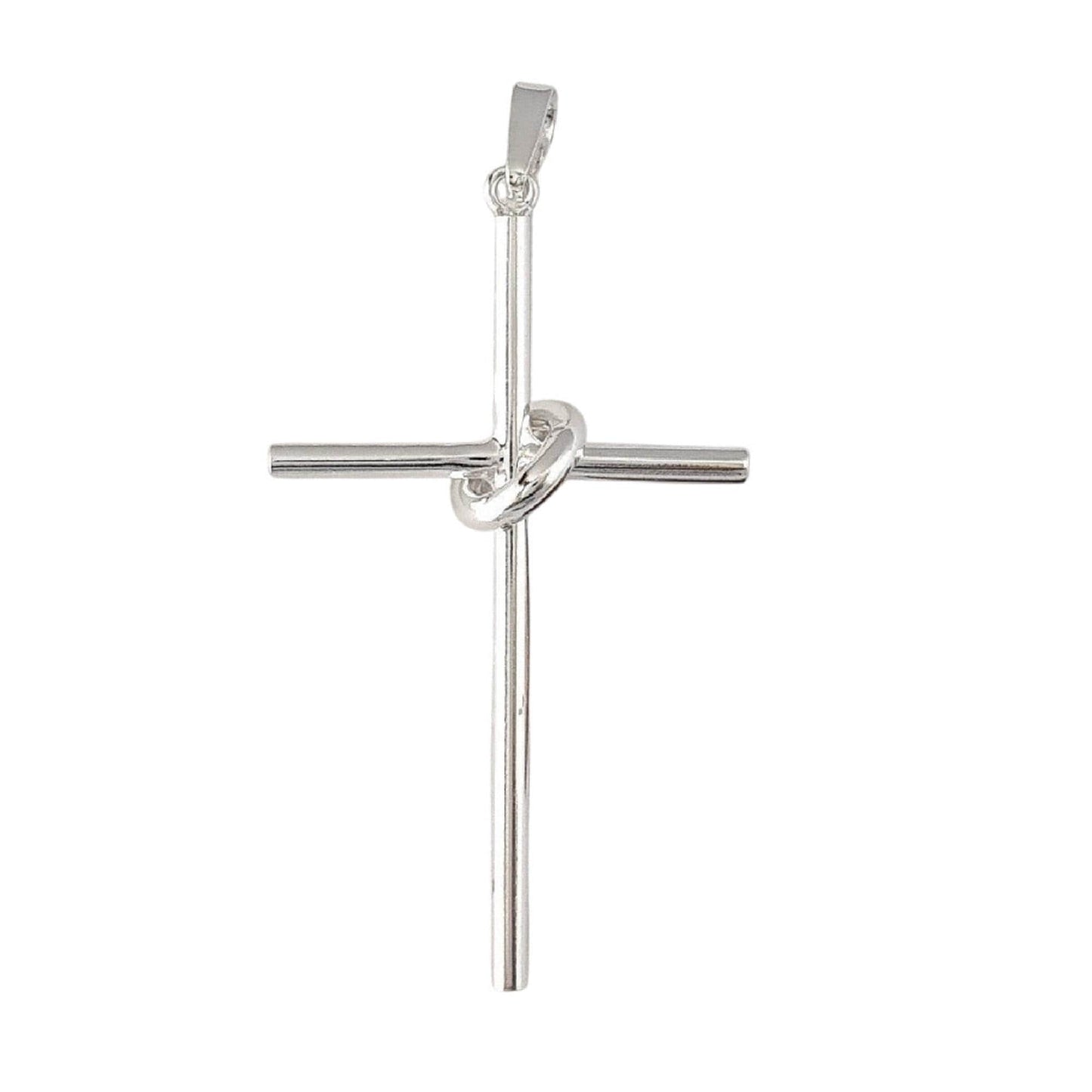925 Sterling Silver Cross in Hoop 3D (3 Dimensional) Large Pendant