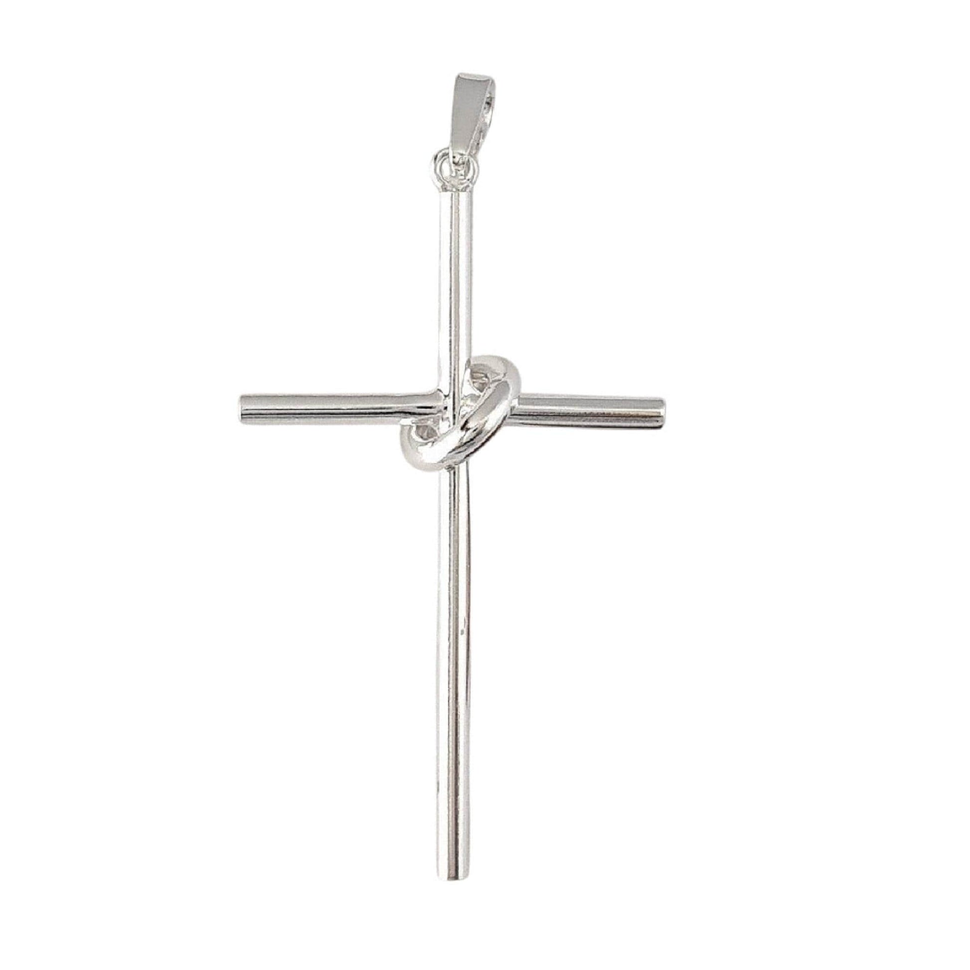925 Sterling Silver Cross in Hoop 3D (3 Dimensional) Large Pendant