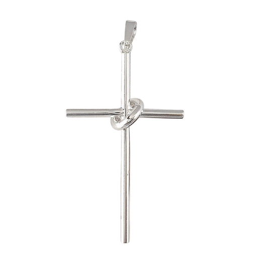 925 Sterling Silver Cross in Hoop 3D (3 Dimensional) Large Pendant