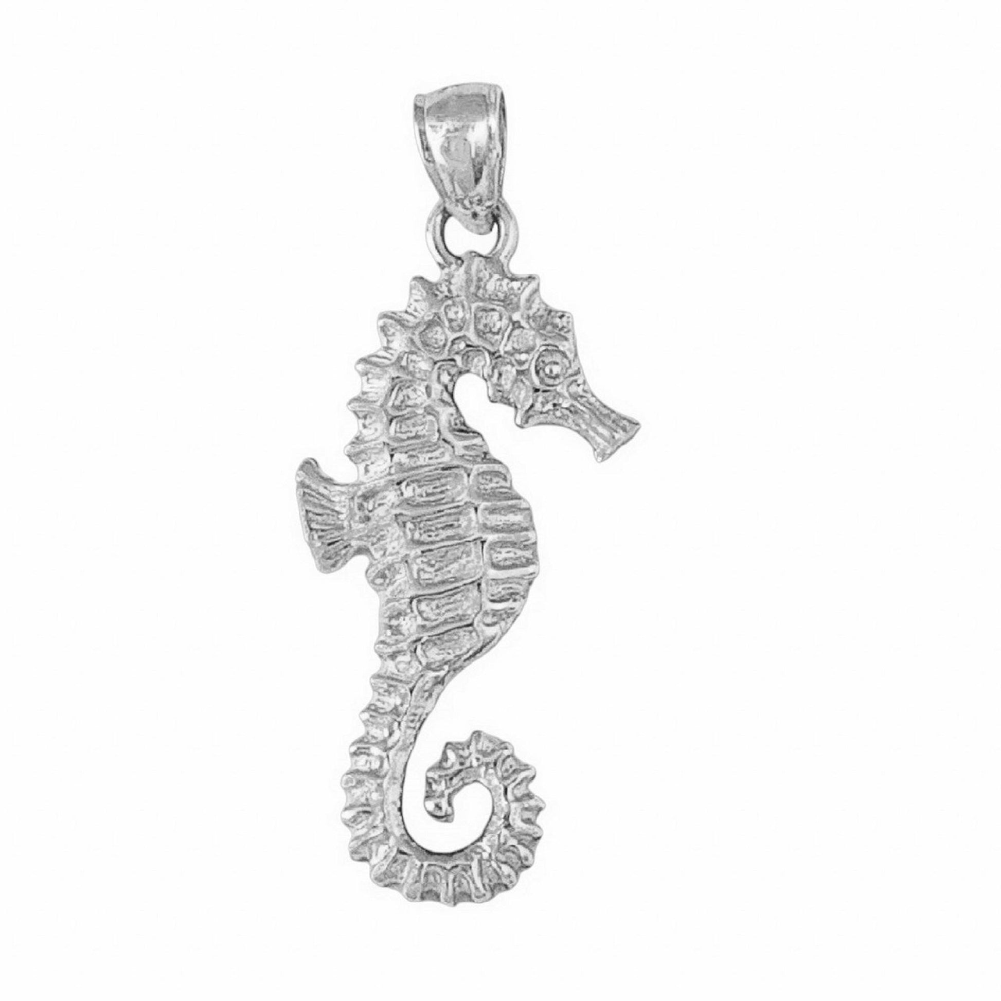 925 Sterling Silver Necklace w/ Seahorse Pendant Charm