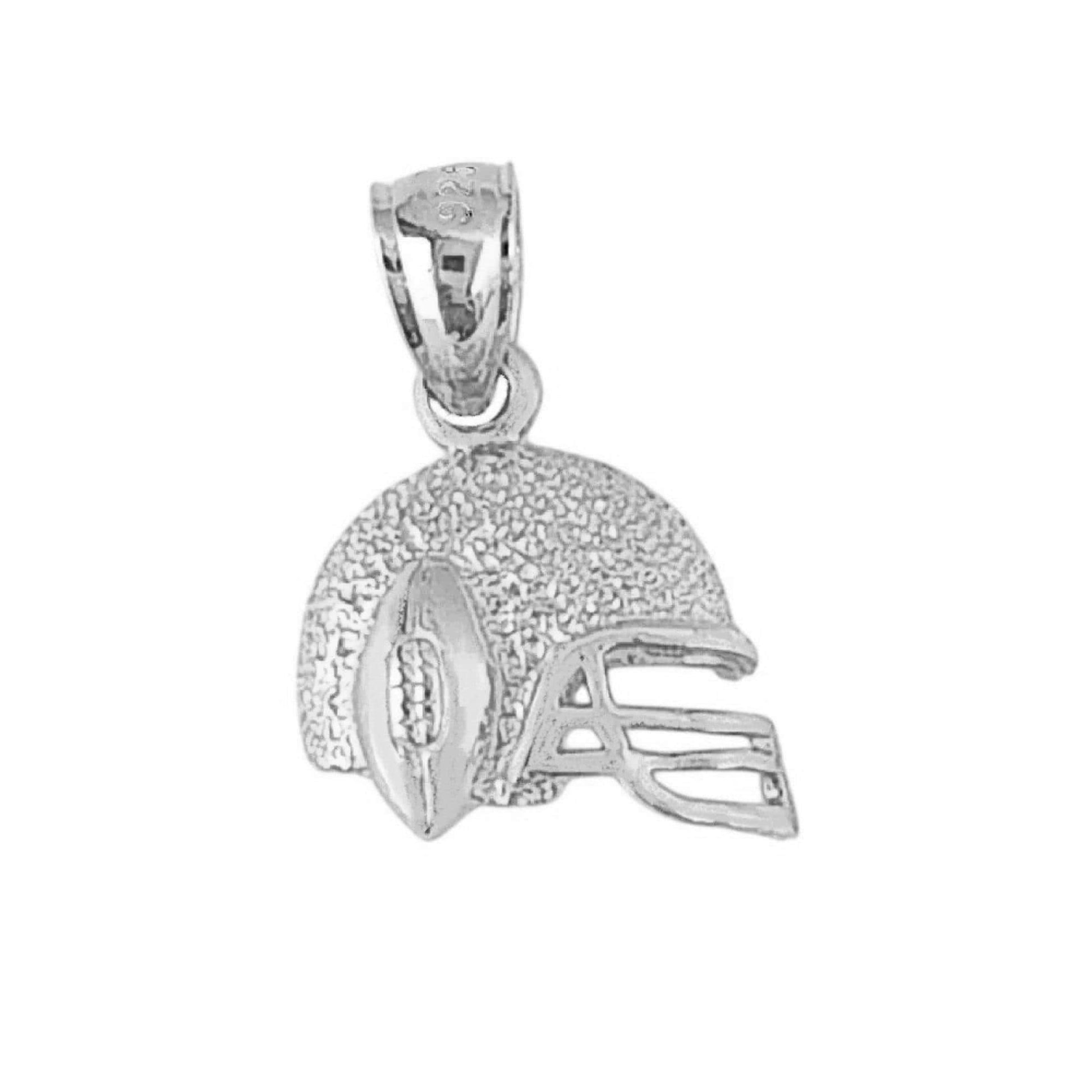 925 Sterling Silver Necklace w/ Football Helmet Charm Pendant