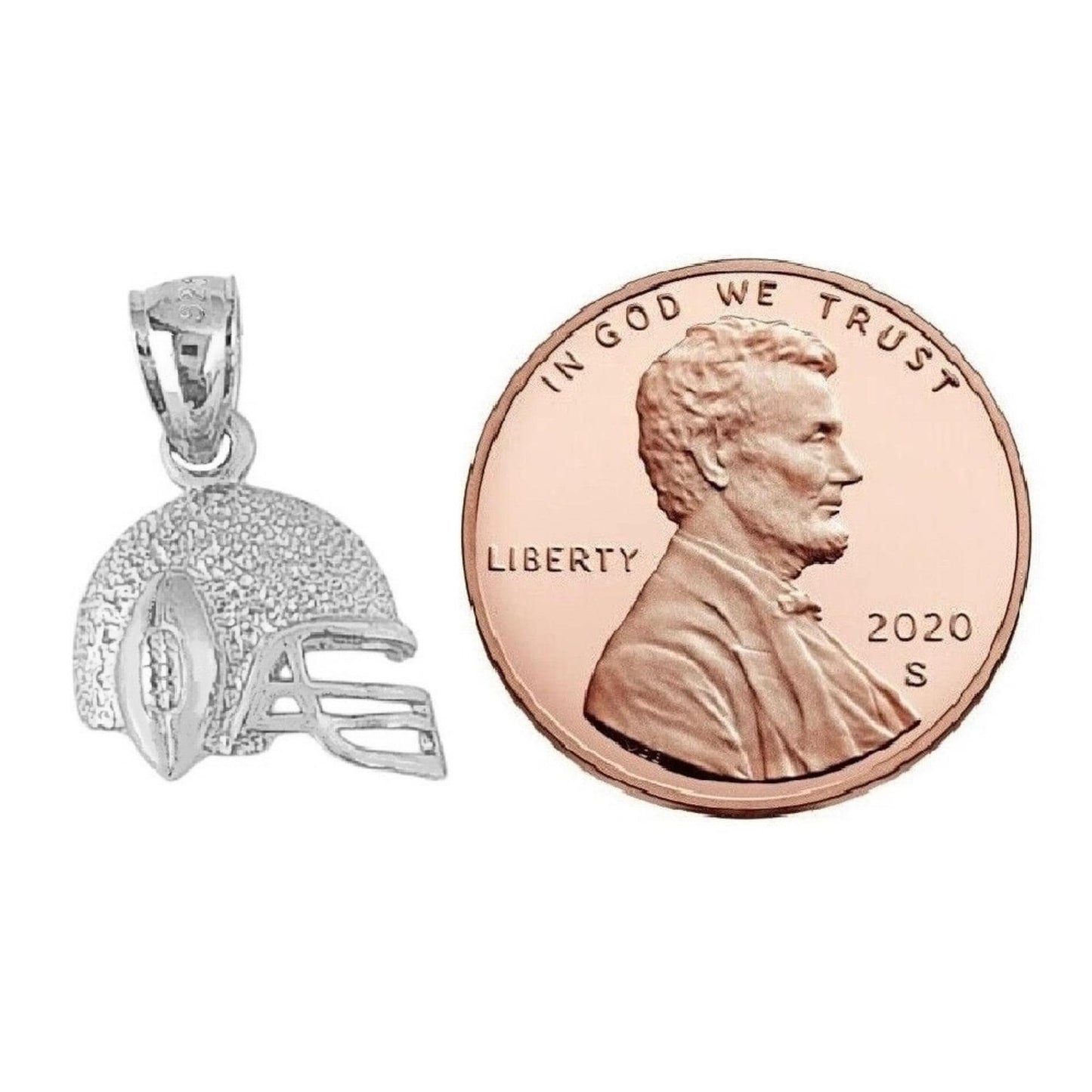 925 Sterling Silver Necklace w/ Football Helmet Charm Pendant