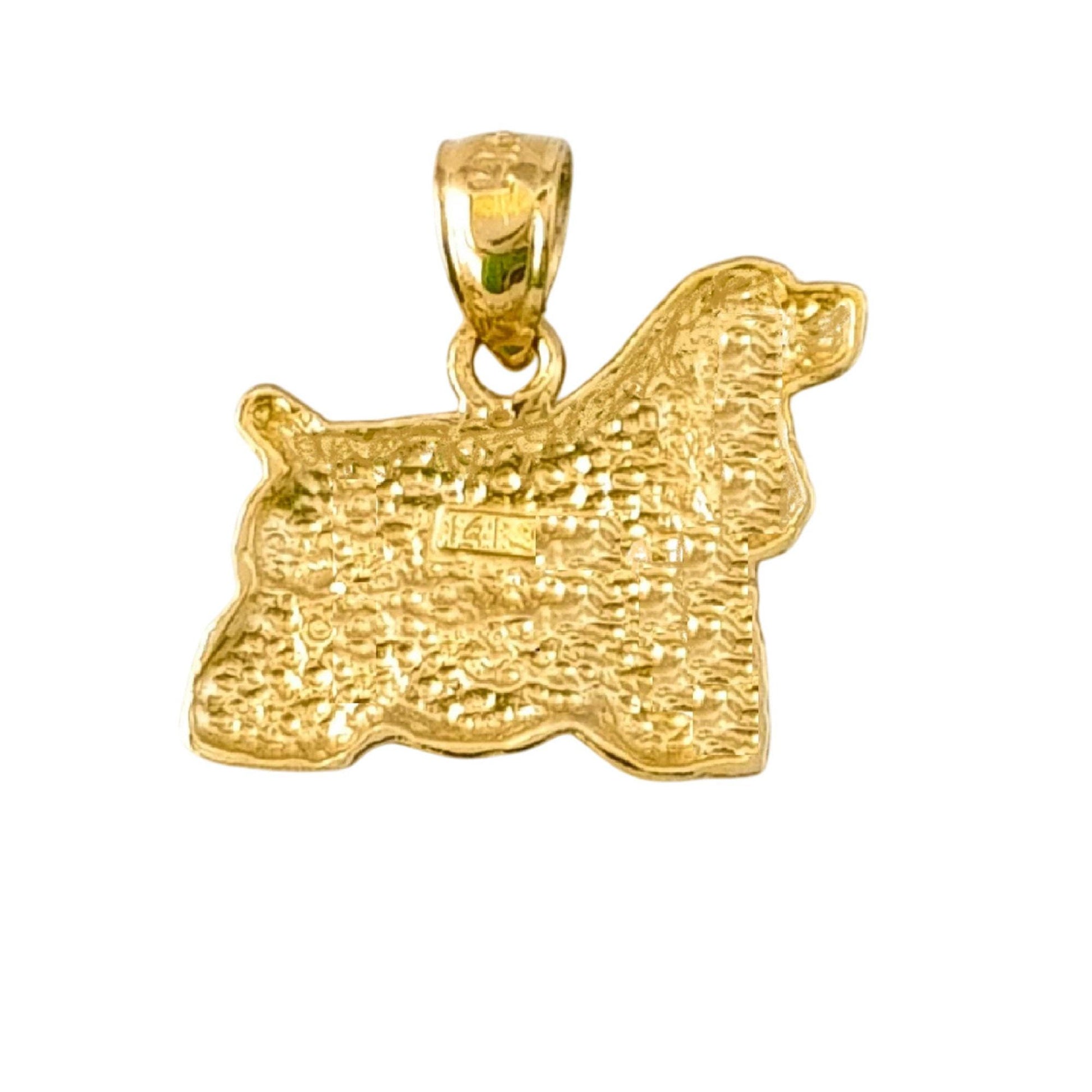 14K Yellow Gold Cocker Spaniel Dog Pendant