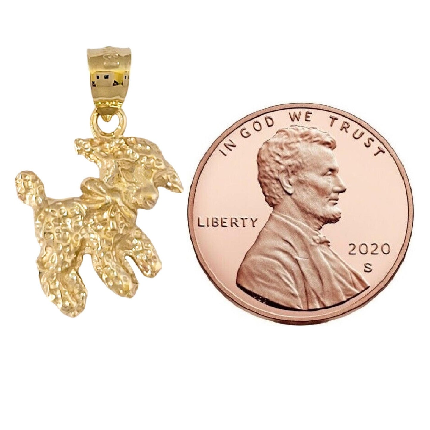 14K Yellow Gold Sheep Pendant Charm