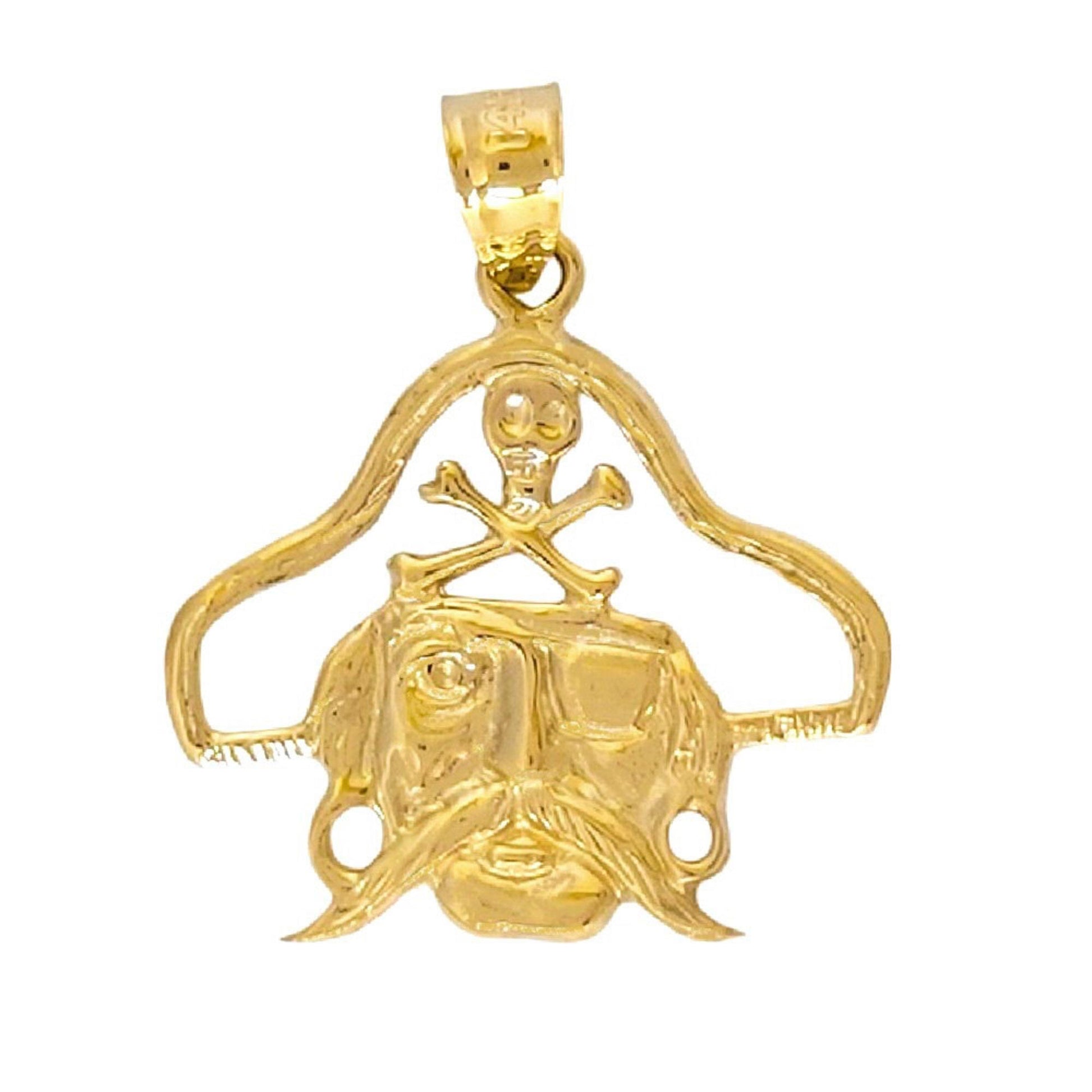 14K Yellow Gold Pirate Pendant