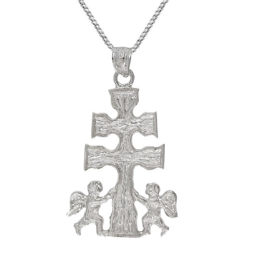 925 Sterling Silver Necklace w/ Caravaca Cross Pendant