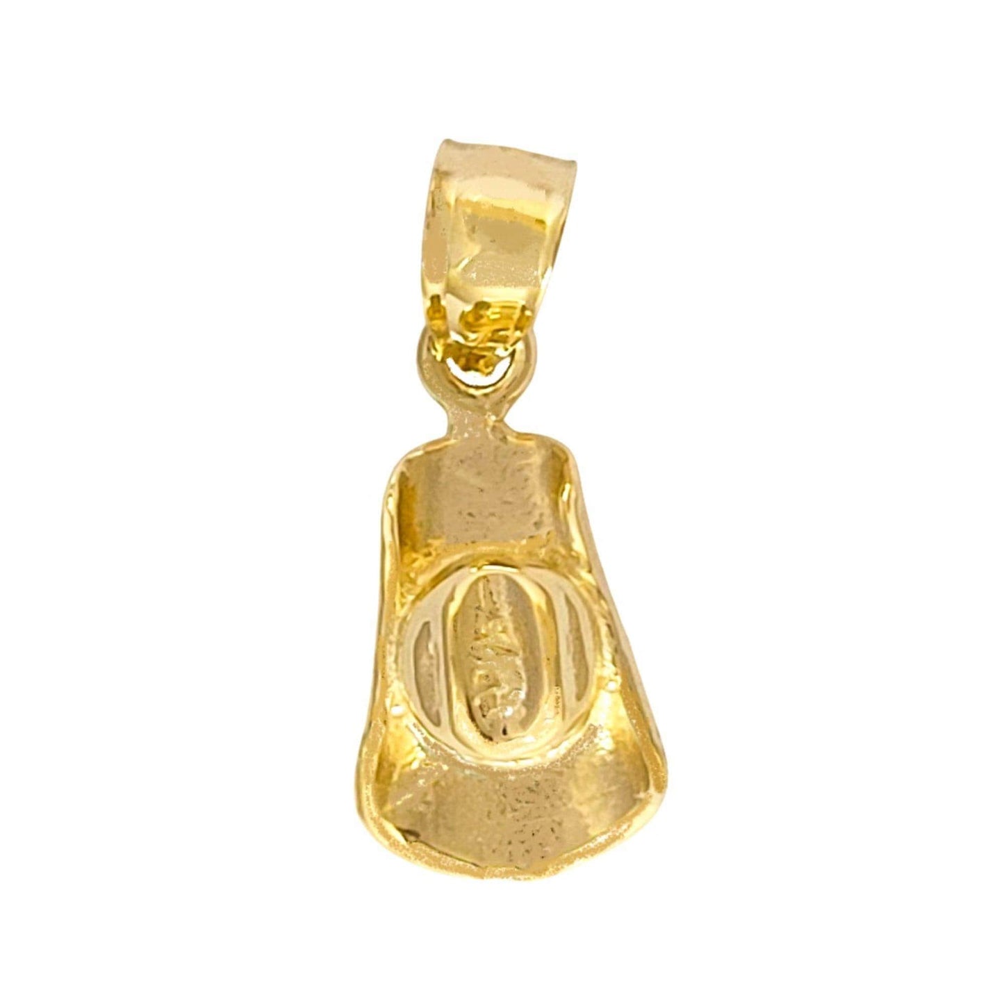 14k Yellow Gold Cowboy Hat 3D (3 Dimensional) Pendant Charm