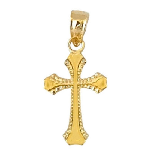 14K Yellow Gold Small Cross Charm Pendant