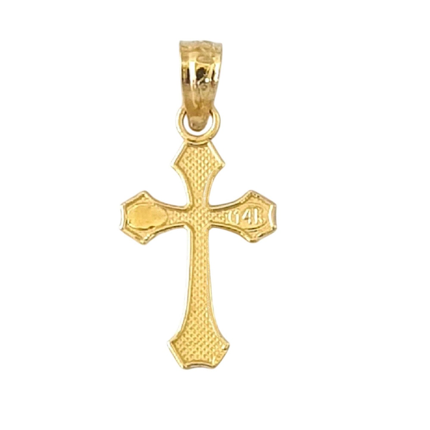 14K Yellow Gold Small Cross Charm Pendant