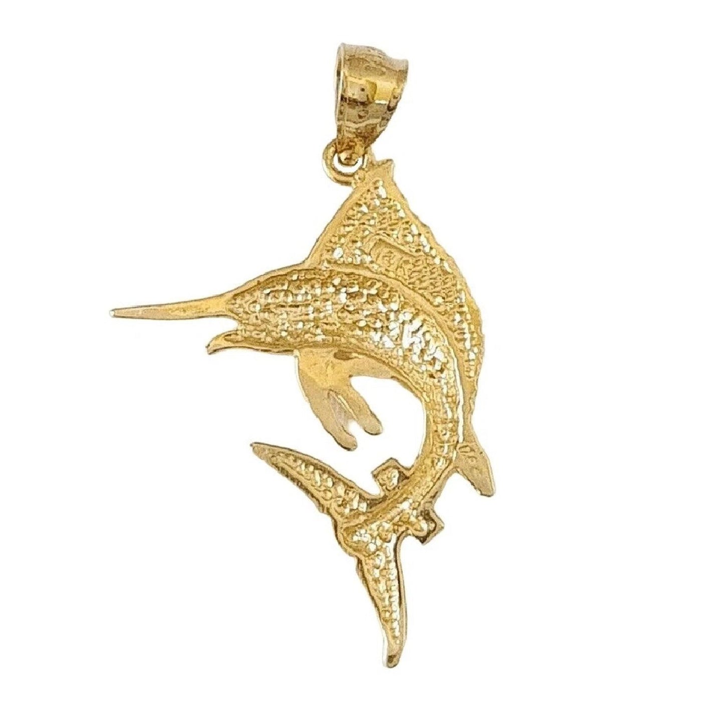 14K Yellow Gold Sailfish Marlin Pendant