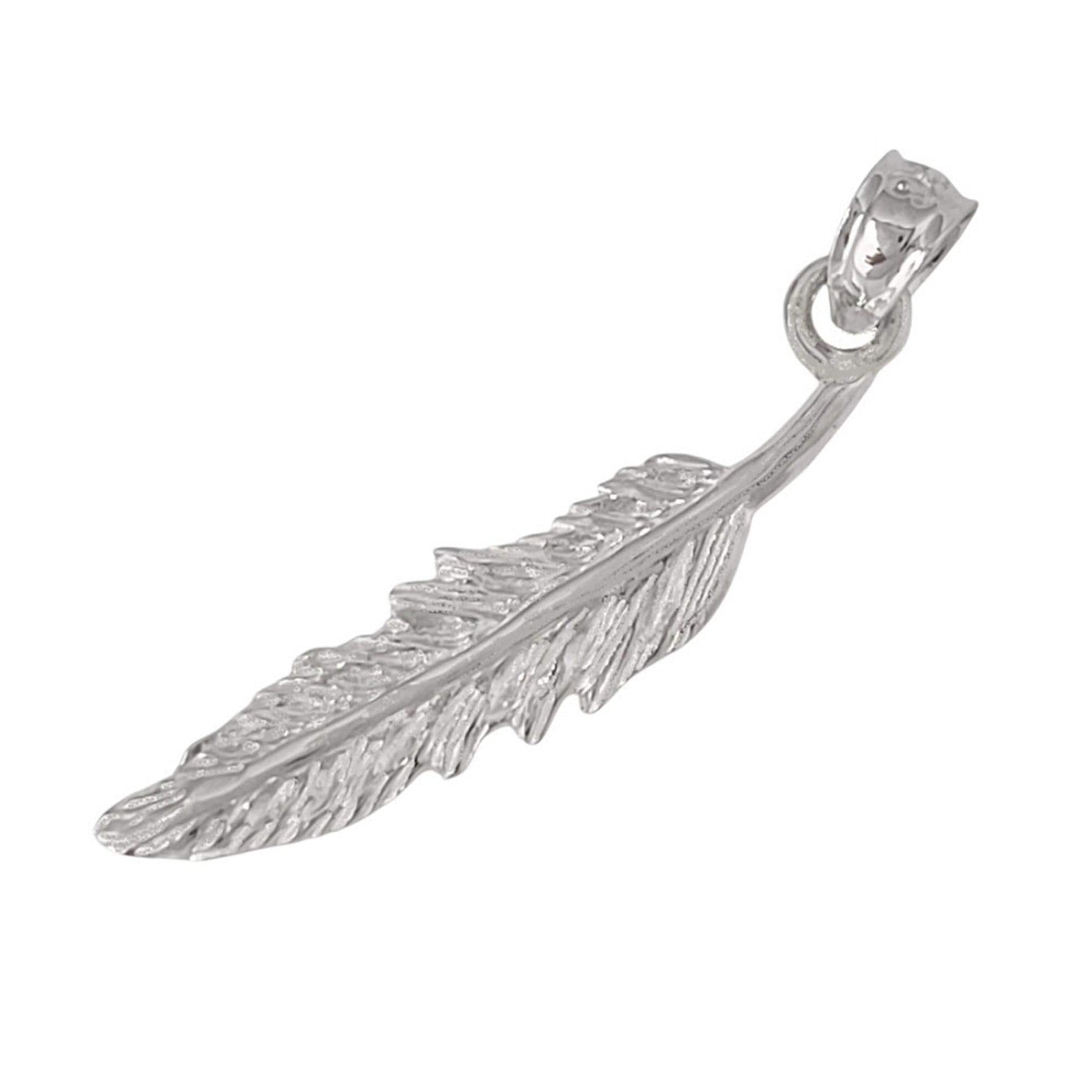 925 Sterling Silver Necklace w/ Feather Pendant