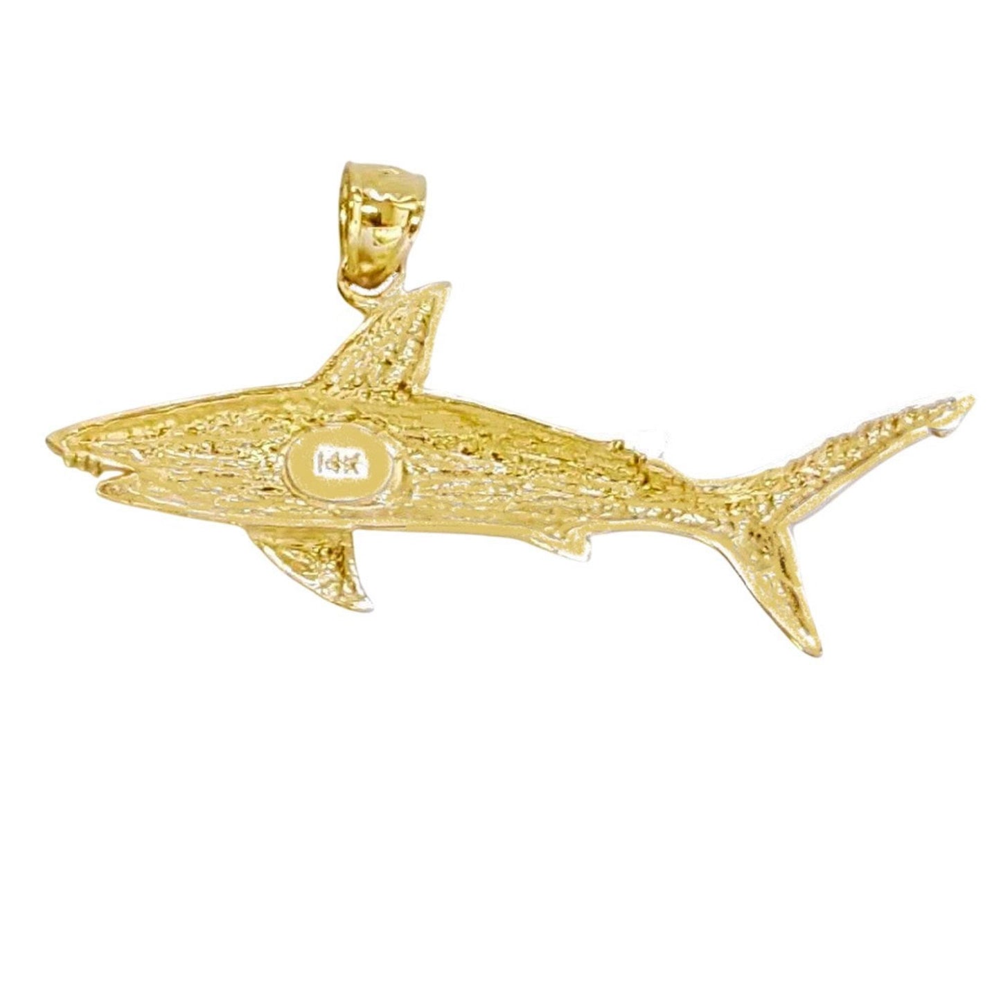 14K Yellow Gold Shark Pendant