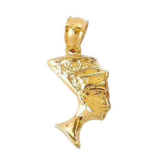 14K Yellow Gold Egyptian Queen Nefertiti Pendant