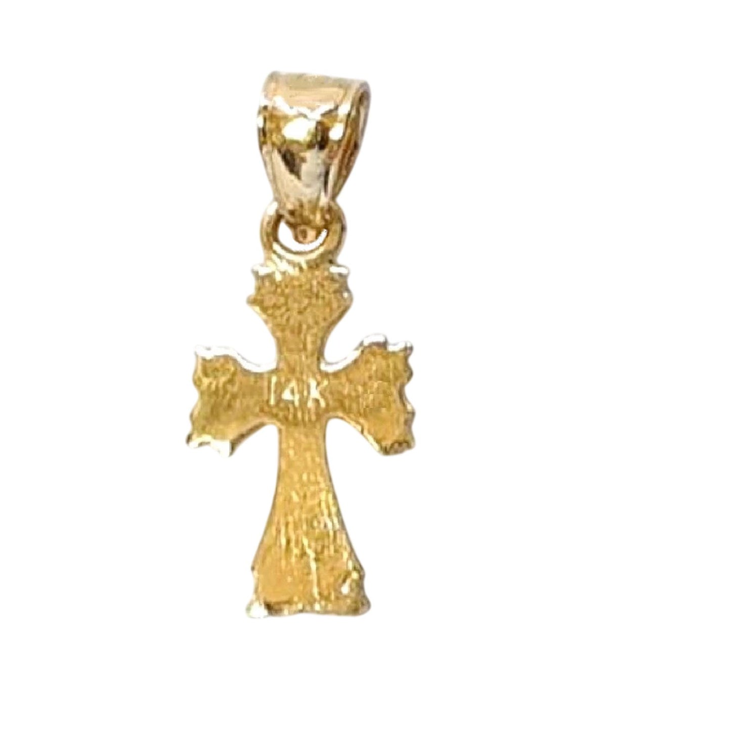 14K Yellow Gold Cross Small Charm Pendant