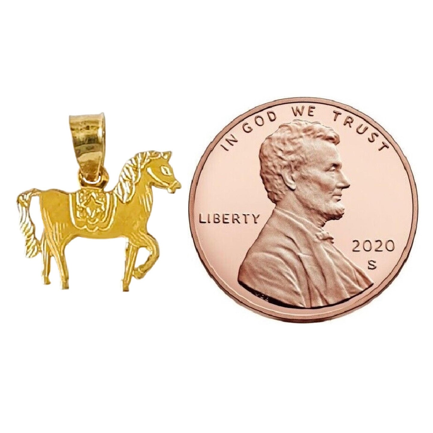 14K Yellow Gold HORSE Small Pendant Charm